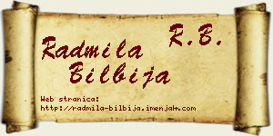 Radmila Bilbija vizit kartica